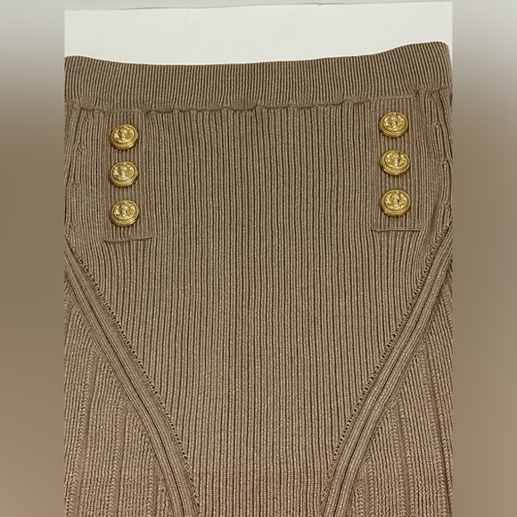 BALMAIN TAN SKIRT SIZE 38 - Picture 3 of 7